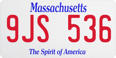 MA license plate 9JS536