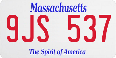MA license plate 9JS537