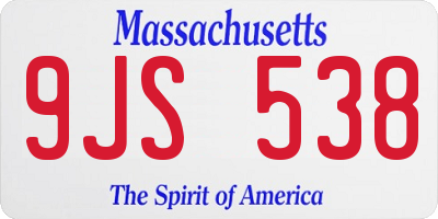 MA license plate 9JS538