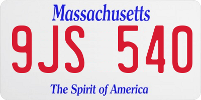 MA license plate 9JS540
