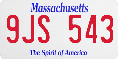 MA license plate 9JS543