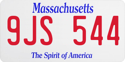 MA license plate 9JS544