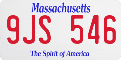 MA license plate 9JS546