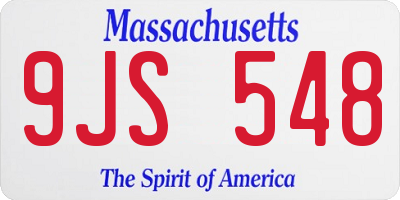 MA license plate 9JS548