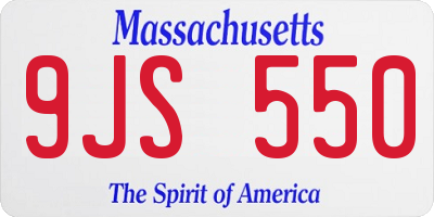 MA license plate 9JS550