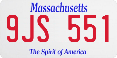 MA license plate 9JS551