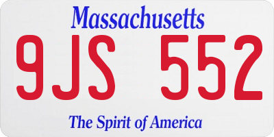 MA license plate 9JS552