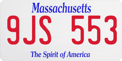 MA license plate 9JS553