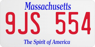 MA license plate 9JS554