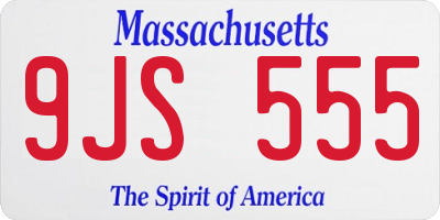 MA license plate 9JS555