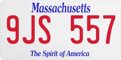 MA license plate 9JS557