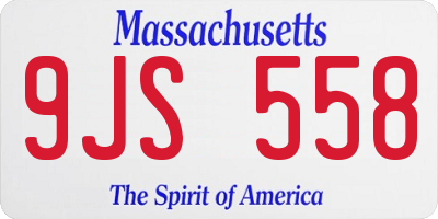 MA license plate 9JS558
