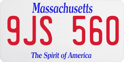 MA license plate 9JS560