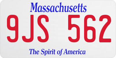 MA license plate 9JS562