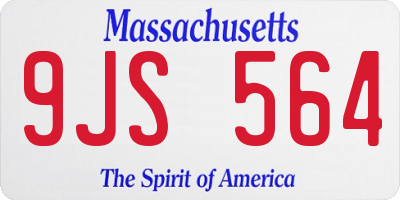 MA license plate 9JS564