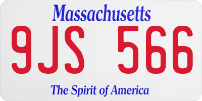 MA license plate 9JS566