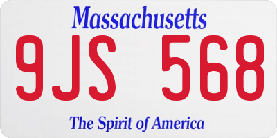 MA license plate 9JS568