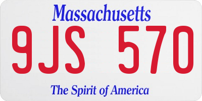 MA license plate 9JS570