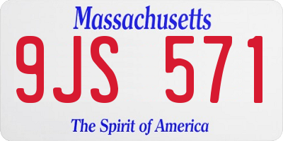 MA license plate 9JS571