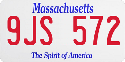 MA license plate 9JS572