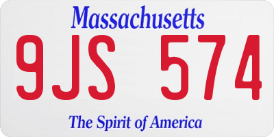 MA license plate 9JS574