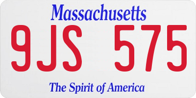 MA license plate 9JS575
