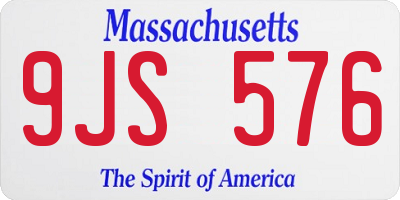 MA license plate 9JS576