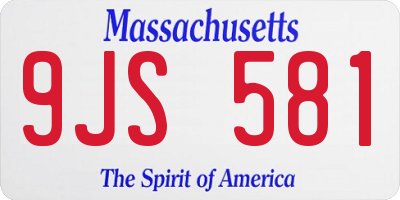 MA license plate 9JS581