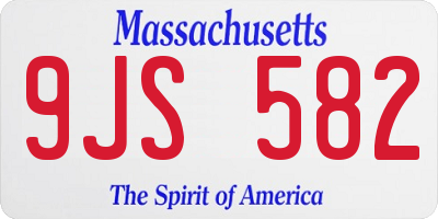 MA license plate 9JS582