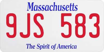 MA license plate 9JS583