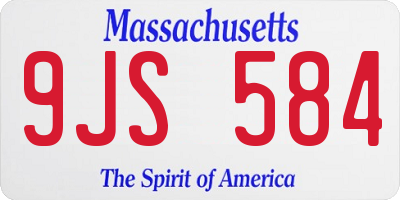 MA license plate 9JS584