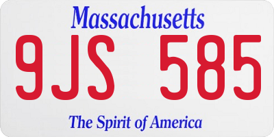 MA license plate 9JS585