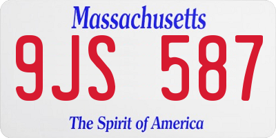 MA license plate 9JS587