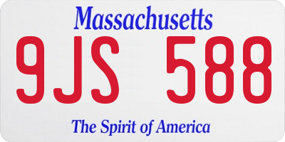 MA license plate 9JS588