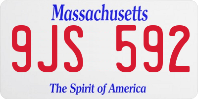 MA license plate 9JS592