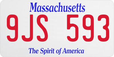 MA license plate 9JS593