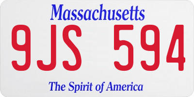 MA license plate 9JS594