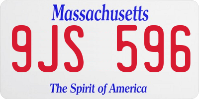 MA license plate 9JS596