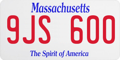 MA license plate 9JS600