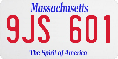 MA license plate 9JS601