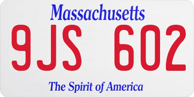 MA license plate 9JS602