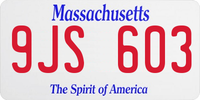 MA license plate 9JS603