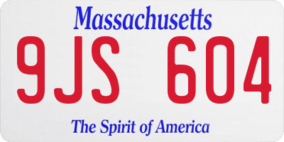 MA license plate 9JS604