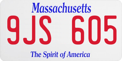 MA license plate 9JS605