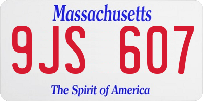 MA license plate 9JS607