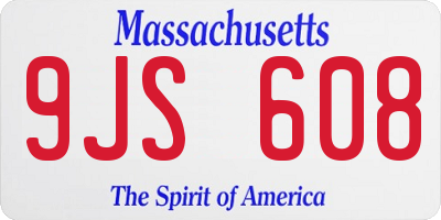 MA license plate 9JS608