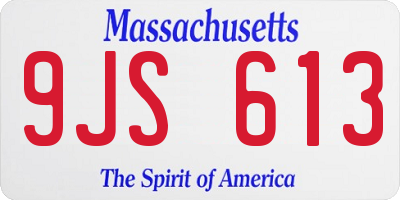 MA license plate 9JS613