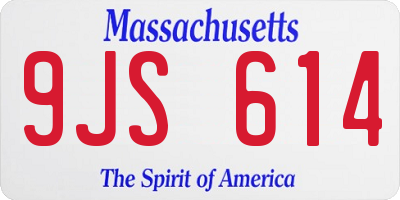 MA license plate 9JS614