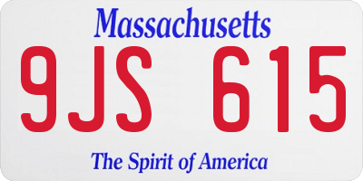 MA license plate 9JS615