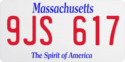 MA license plate 9JS617